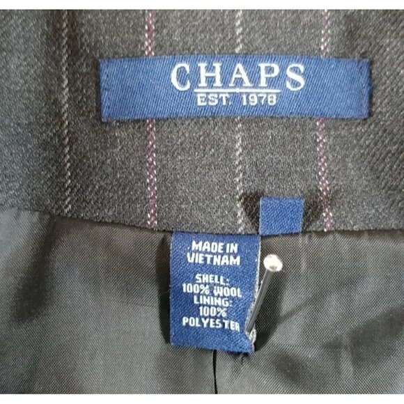 Chap's Men's Gray & Pink Stripes Long Sleeve Wool Suit Buttoned Jacket Size 38 R - Picture 7 of 11